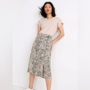 Madewell Black and White Floral Midi Skirt
